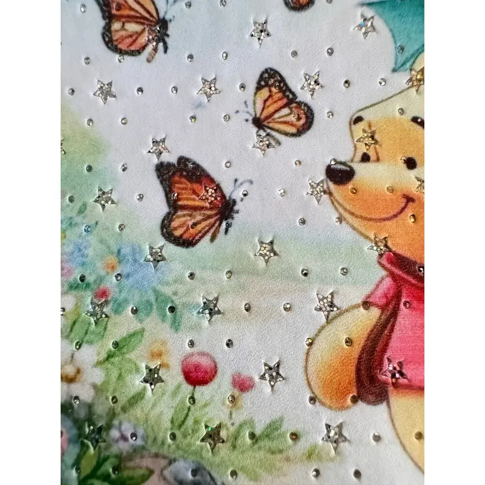 Winnie the Pooh pencil case Pooh holding an umbrella surrounded by butterflies